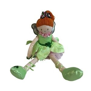 Allied Irish Garden Fairy Plush Rag Doll Green Shamrock St Patricks Day 18in
